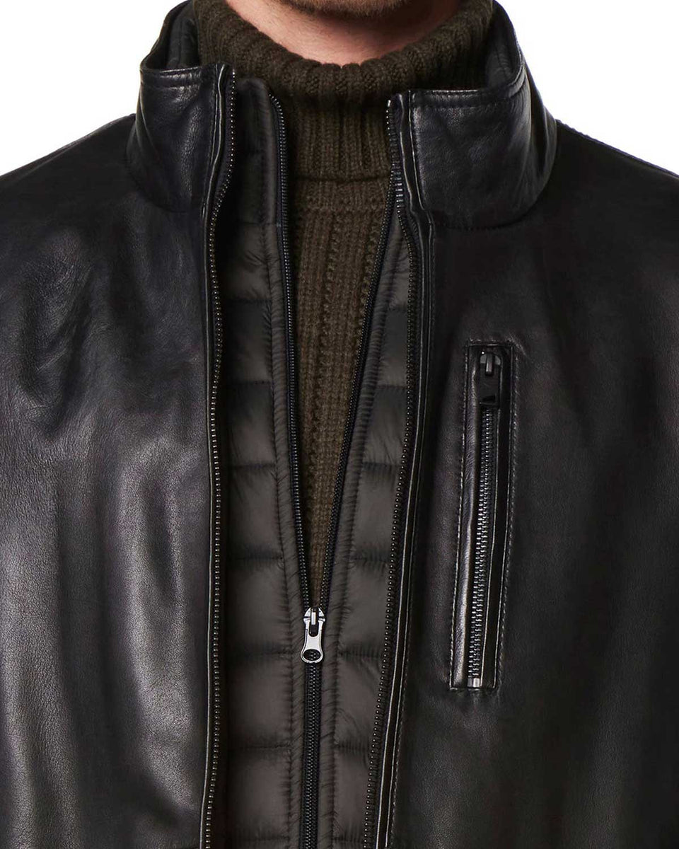 Mens Deep Black Leather Jacket | Elite Jacket | Shop Now!