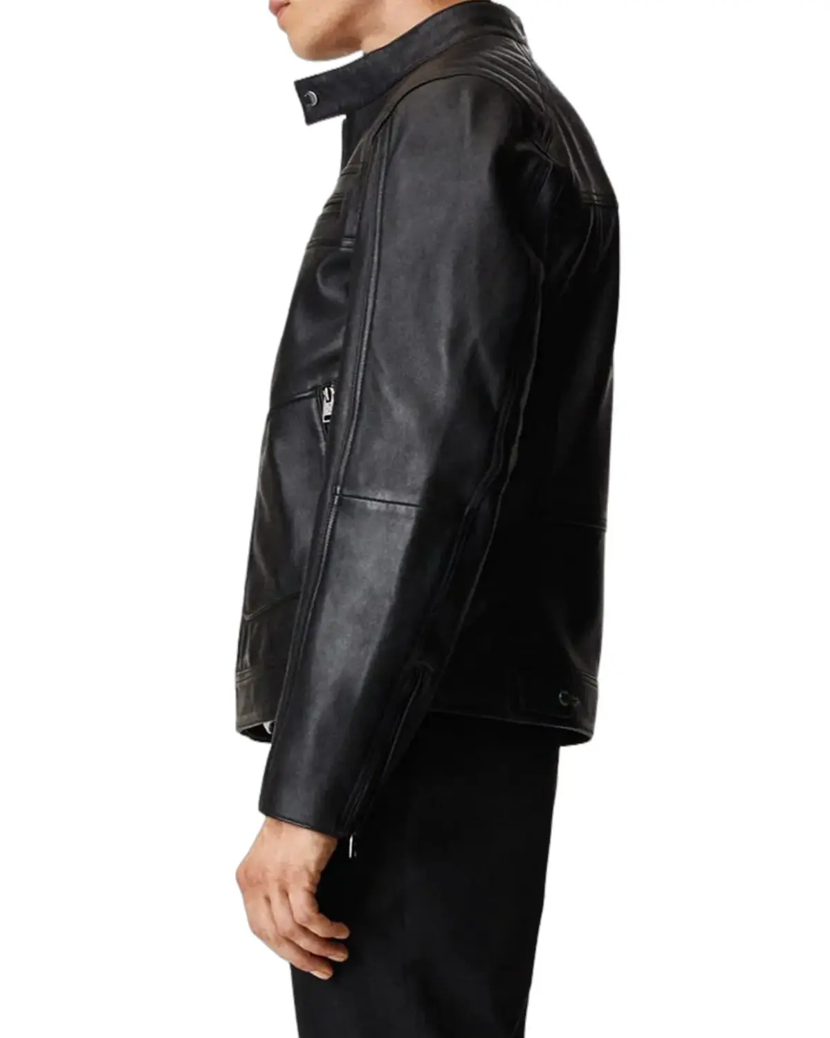 Mens Onyx Black Biker Leather Jacket | Elite Jacket