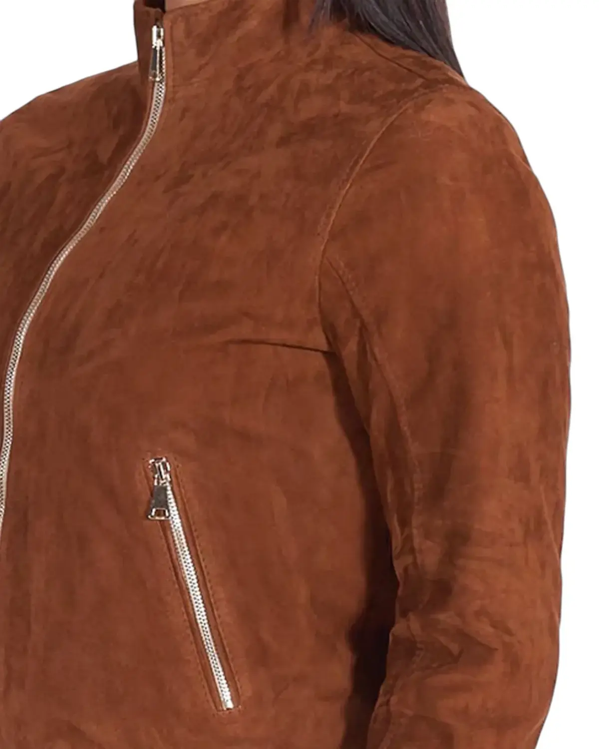 Womens Brown Suede Bomber Leather Jacket | Elite Jacket