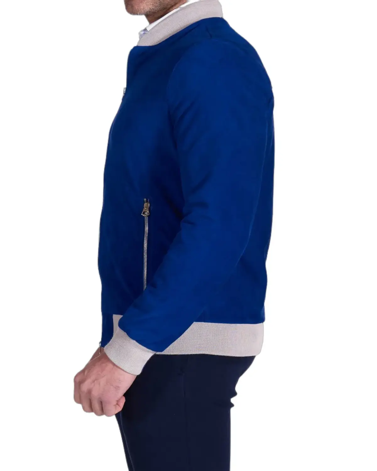 Mens Highstreet Blue Suede Leather Jacket | Elite Jacket