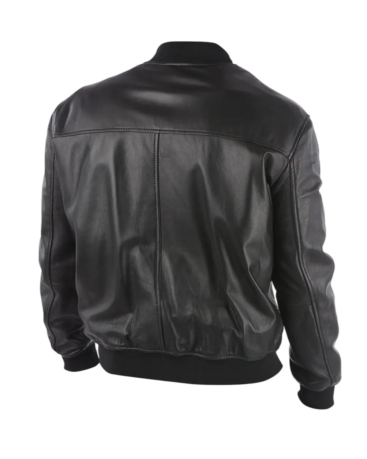 Mens Midnight Black Bomber Leather Jacket | Elite Jacket