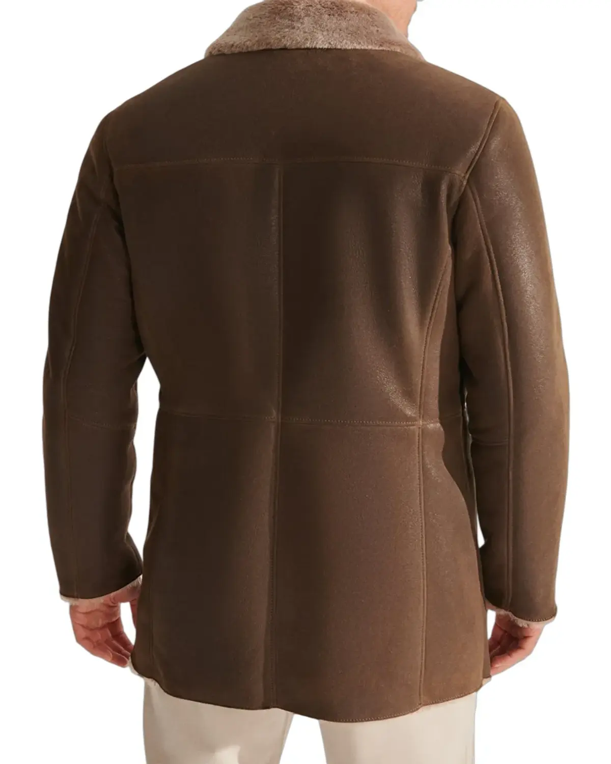 Mens Modern Brown Shearling Leather Coat For Mens | Elite Jacket