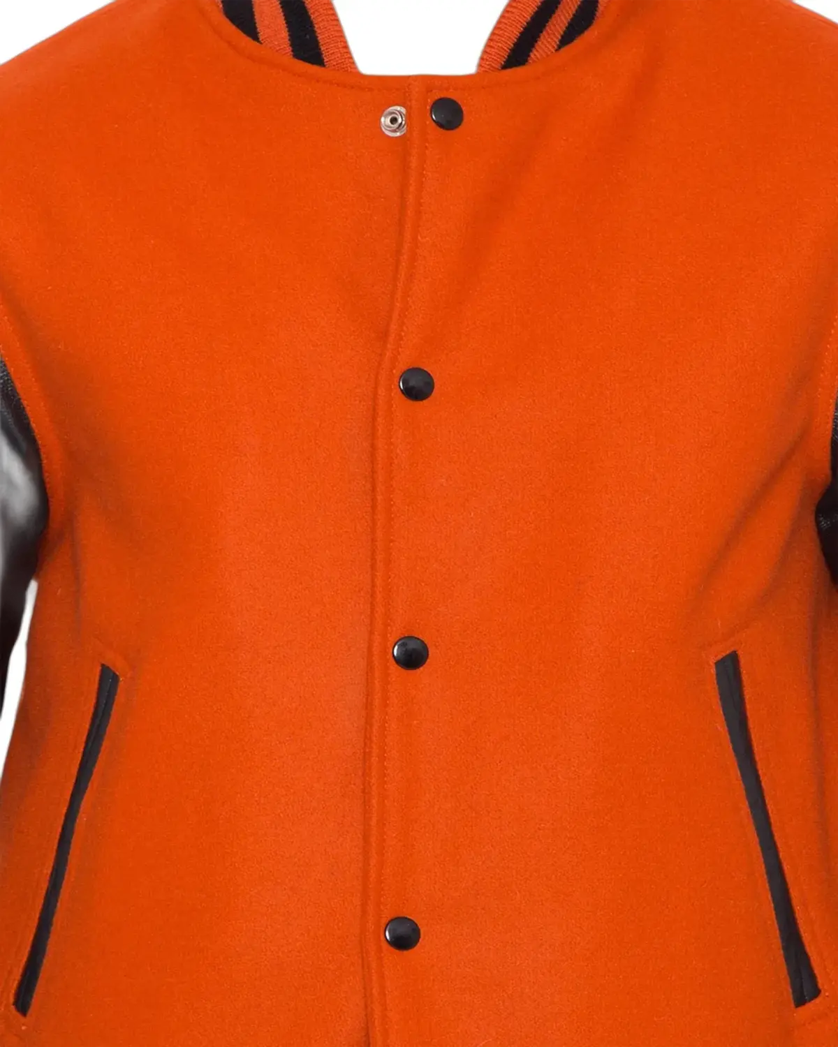 Mens Orange and Black Varsity Jacket | Elite Premium Outfits