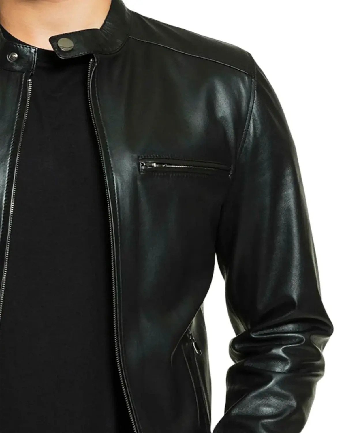 Mens Classic Black Lambskin Leather Jacket | Elite Jacket