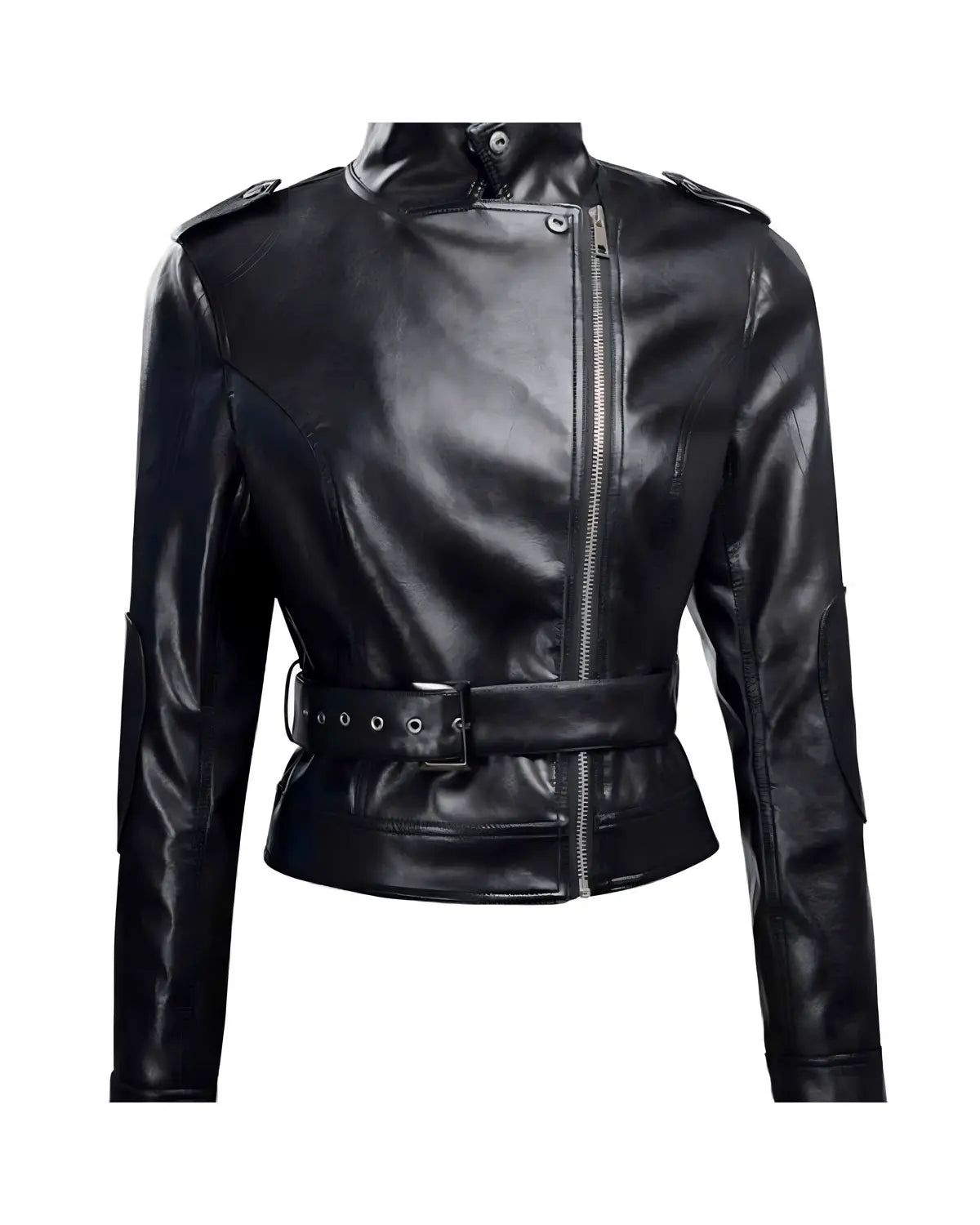 Womens Black Short Gothic Leather Jacket | Elite Jacket