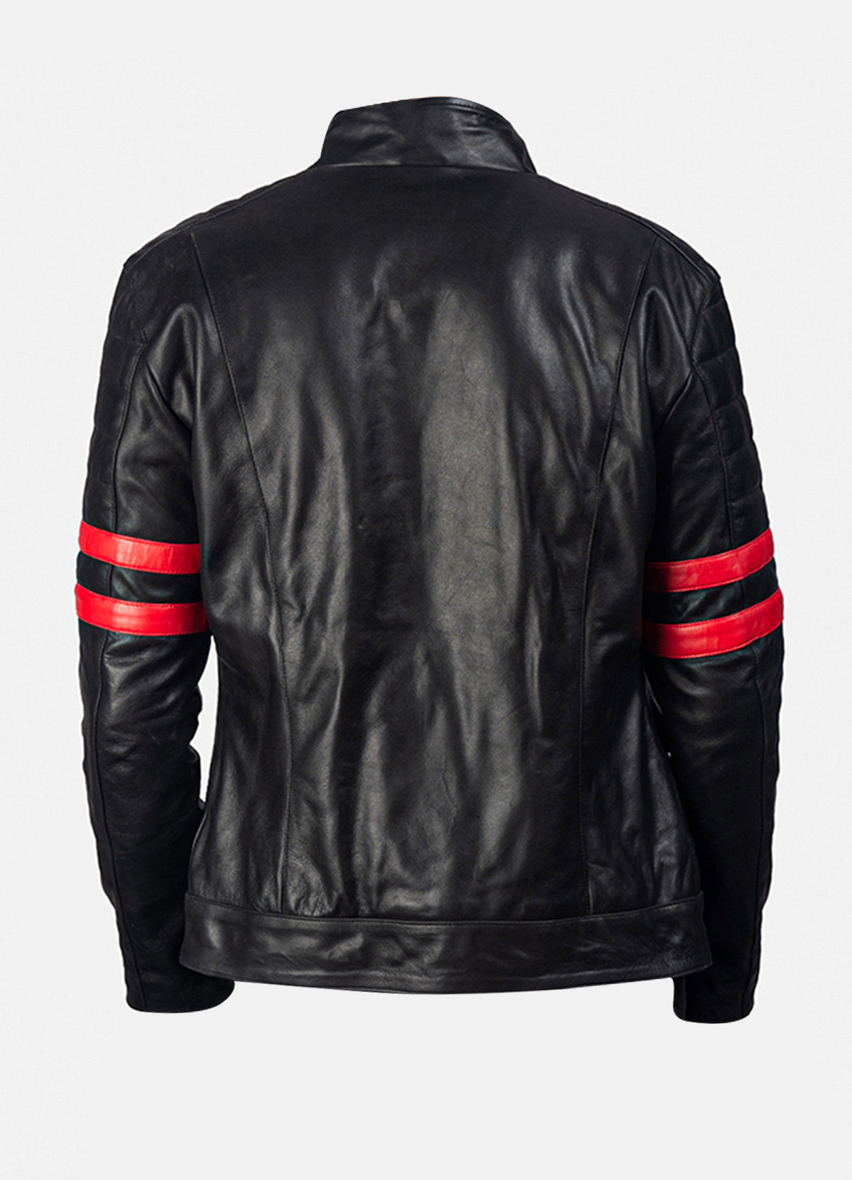 Mens Perfecto Black & Red Biker Leather Jacket