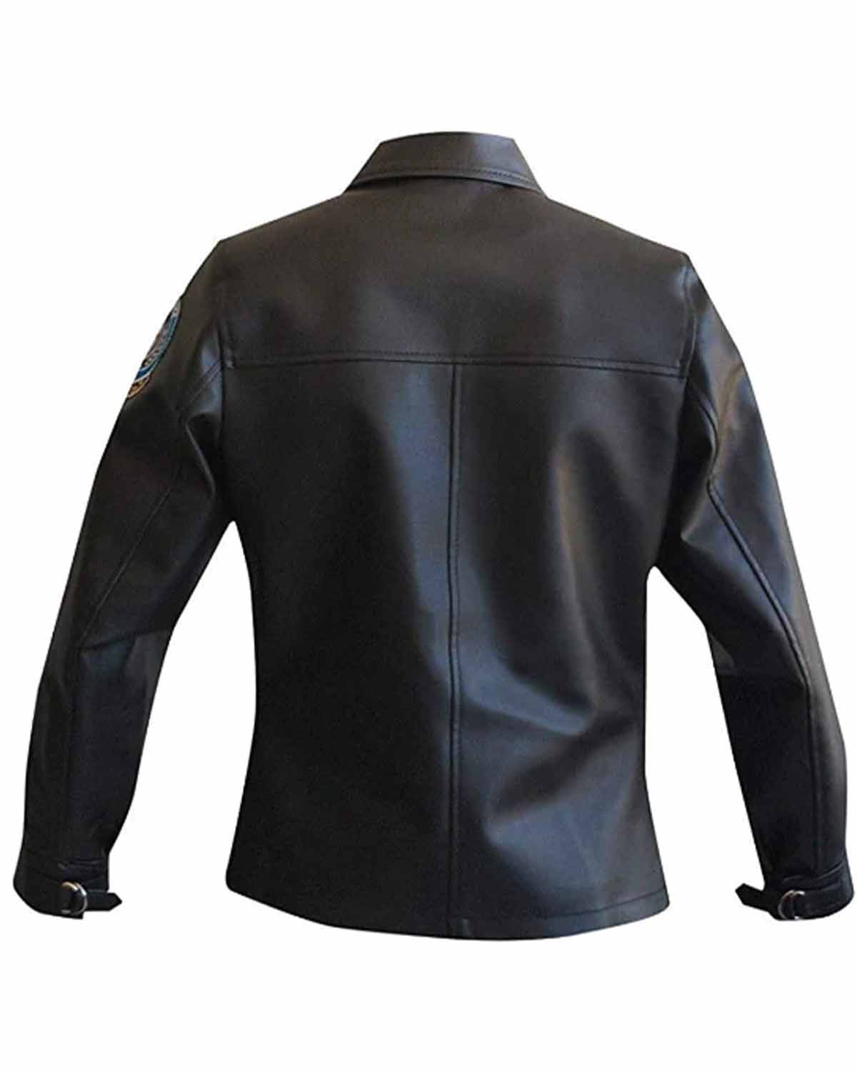 Womens Top Kelly McGillis Charlie Gun Flight Pilot Leather Jacket