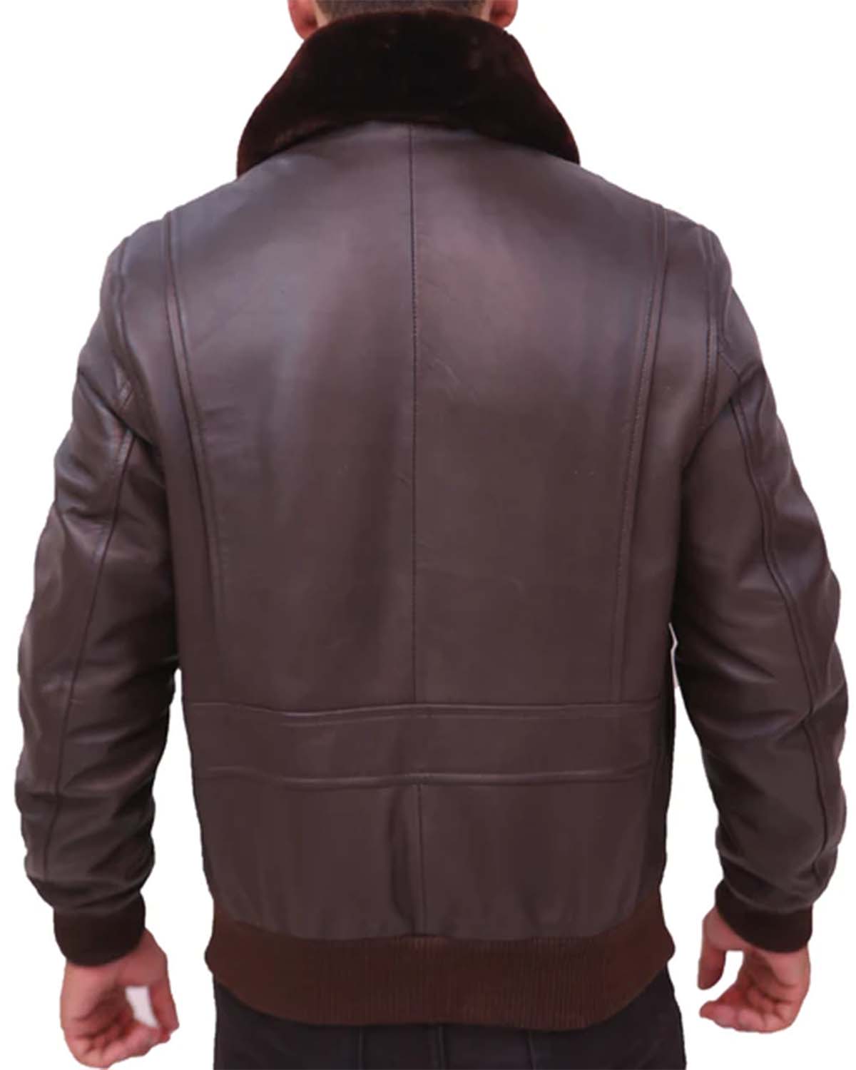 Elite Mens G-1 US Navy Brown Bomber leather Jacket
