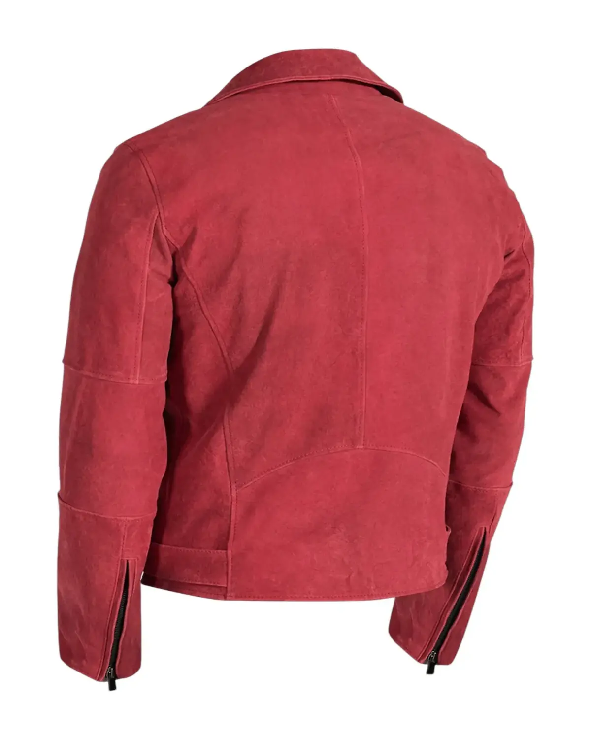 Mens Bright Red Suede Leather Jacket | Big Discounts!