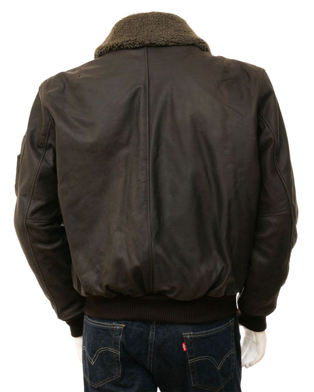 Elite Men's Detachable Collar Aviator Leather Jacket