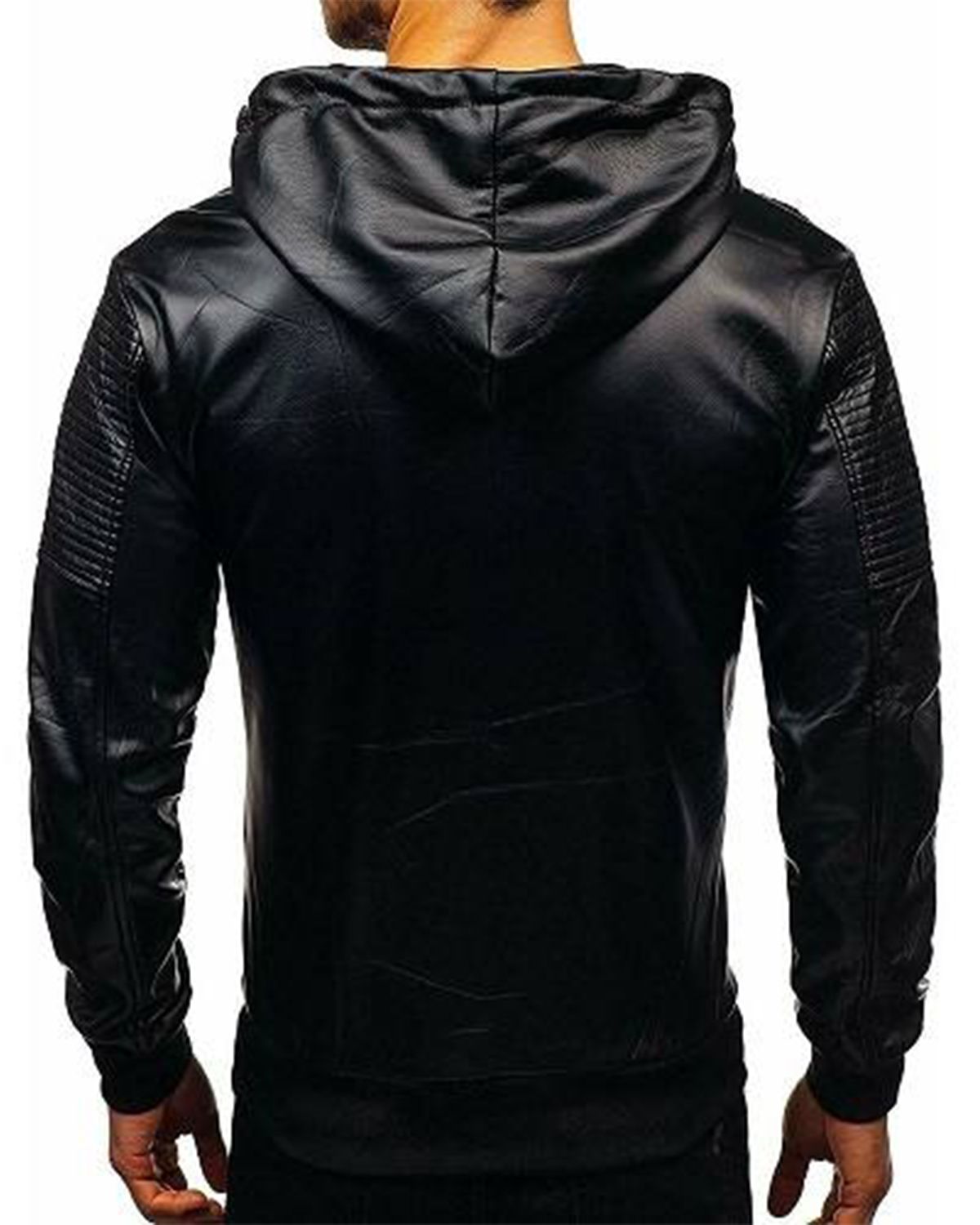 Black Hooded Cafe Racer Leather Jacket | Elite Jacket
