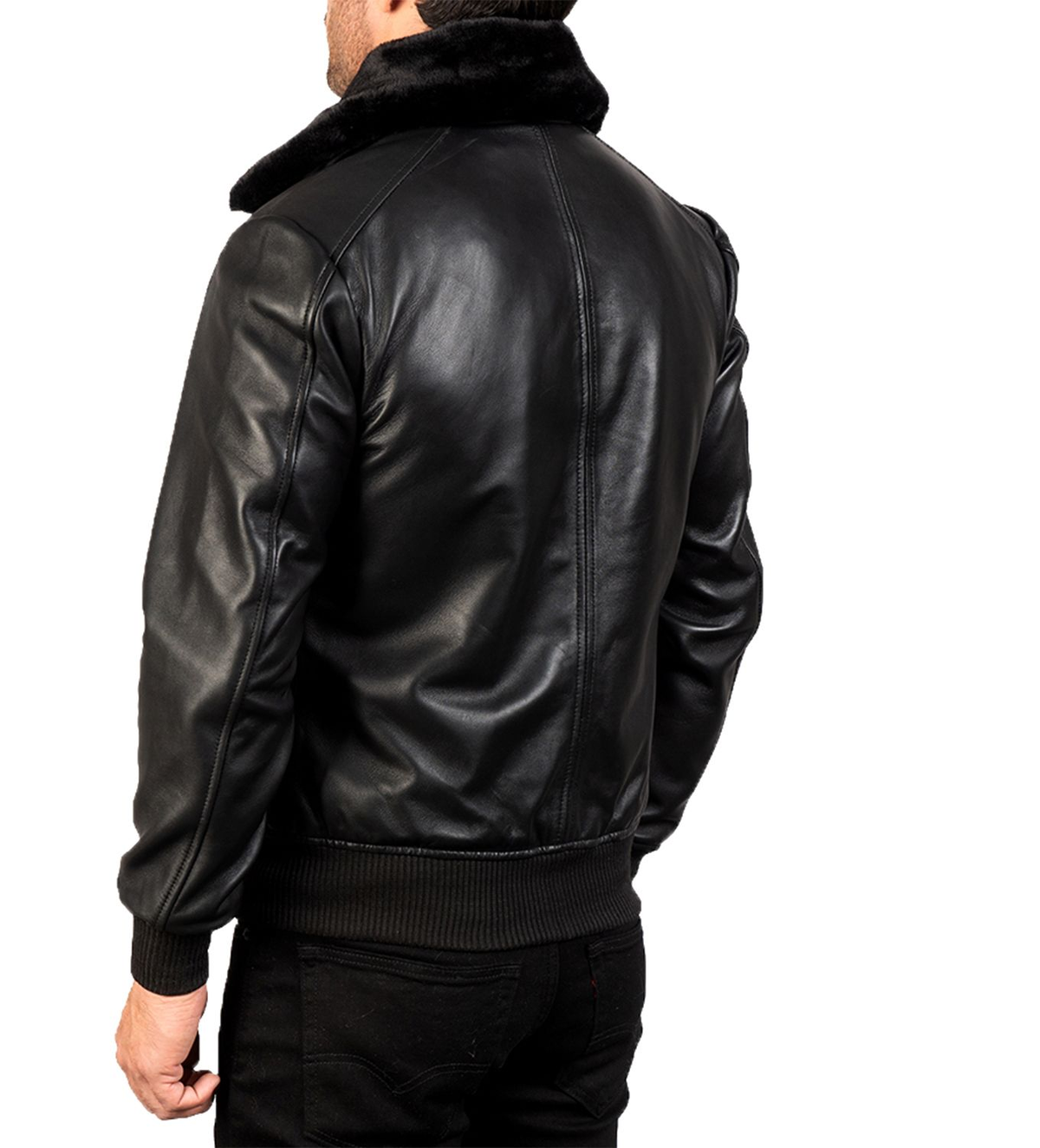 G-1 Bomber Brown Leather Jacket With White Fur | Elite Jacket