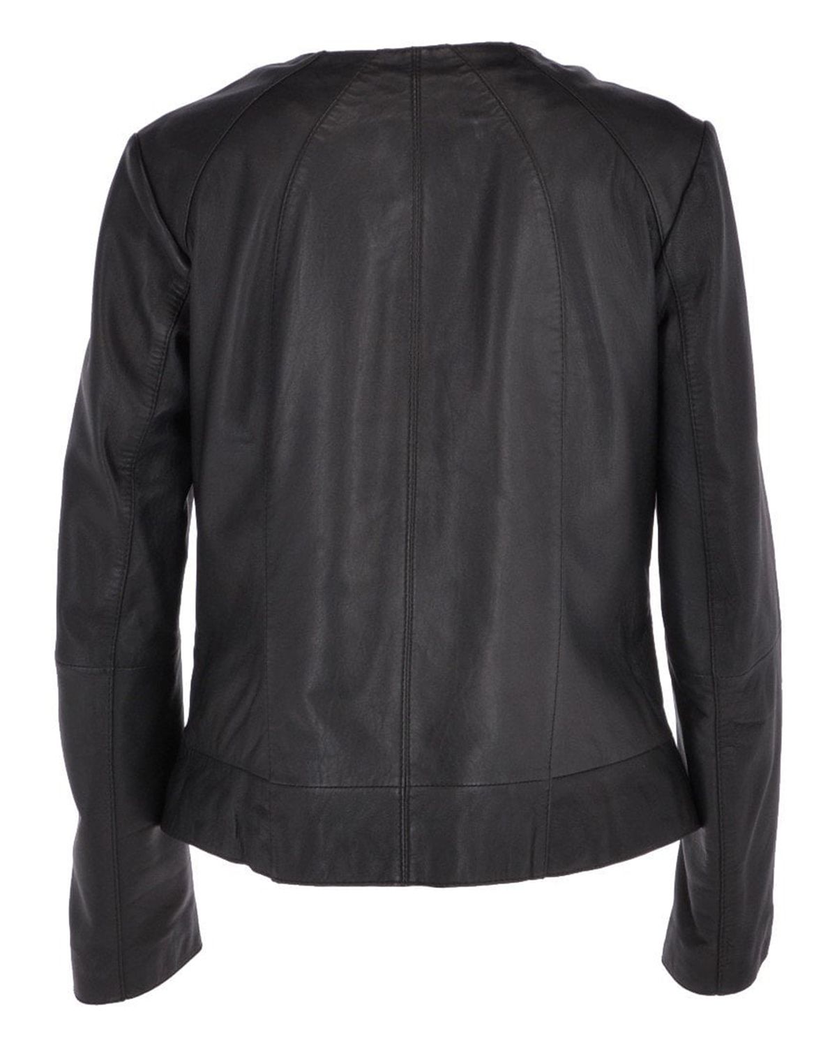 Womens Stylish Collarless Sheepskin Leather Jacket | Elite Jacket