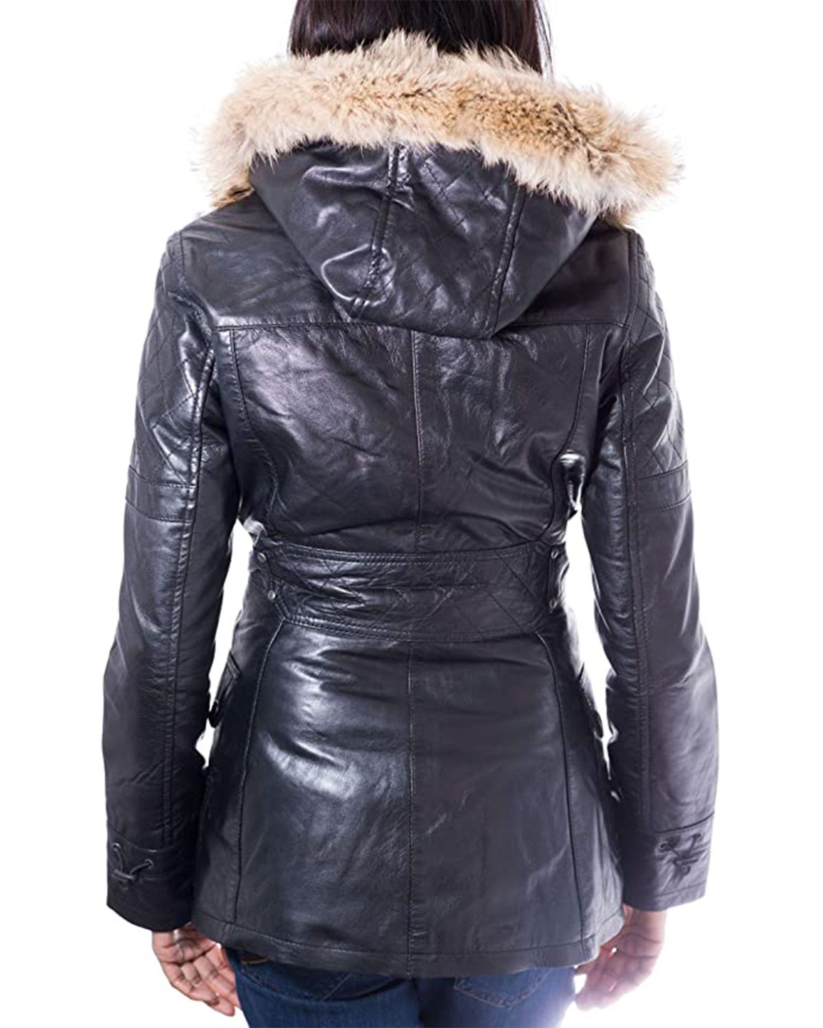 Detachable Hooded Fur Duffle Coat For Women | Elite Jacket