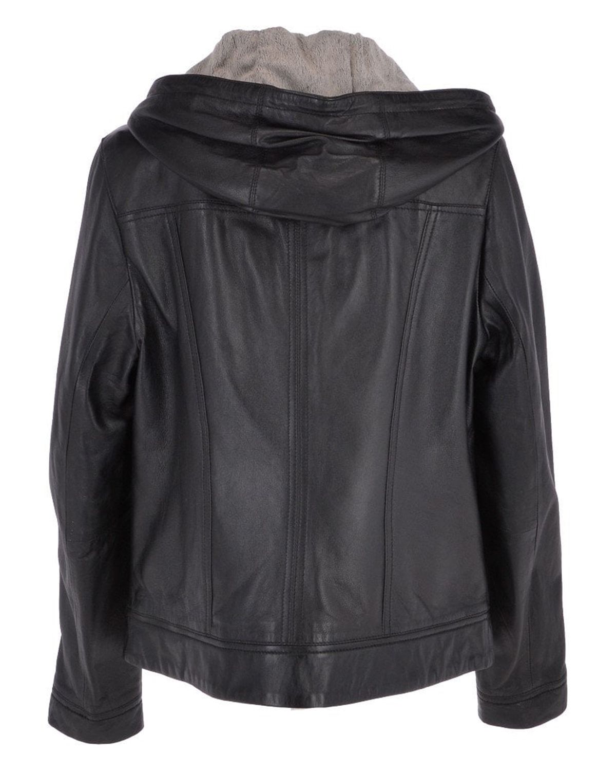 Elite Women's Two-In-One Leather Hooded Jacket