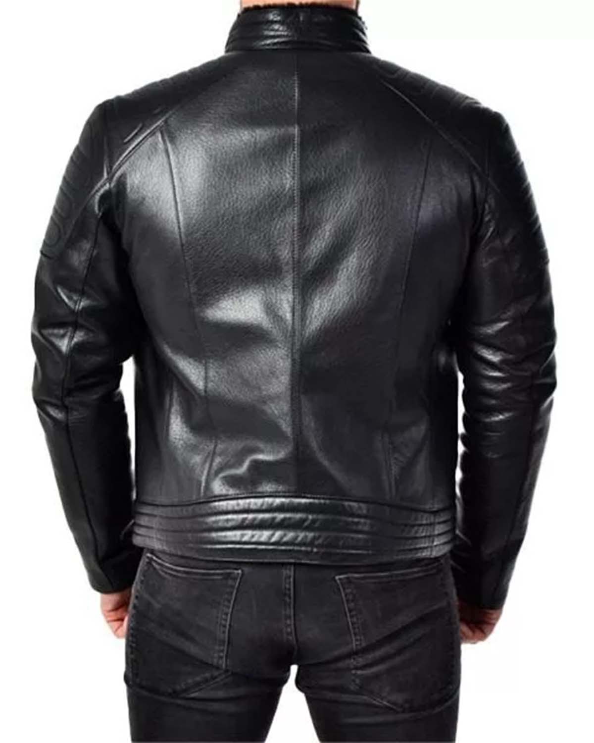 Slim Fit Black Men Leather Biker Winter Jackets