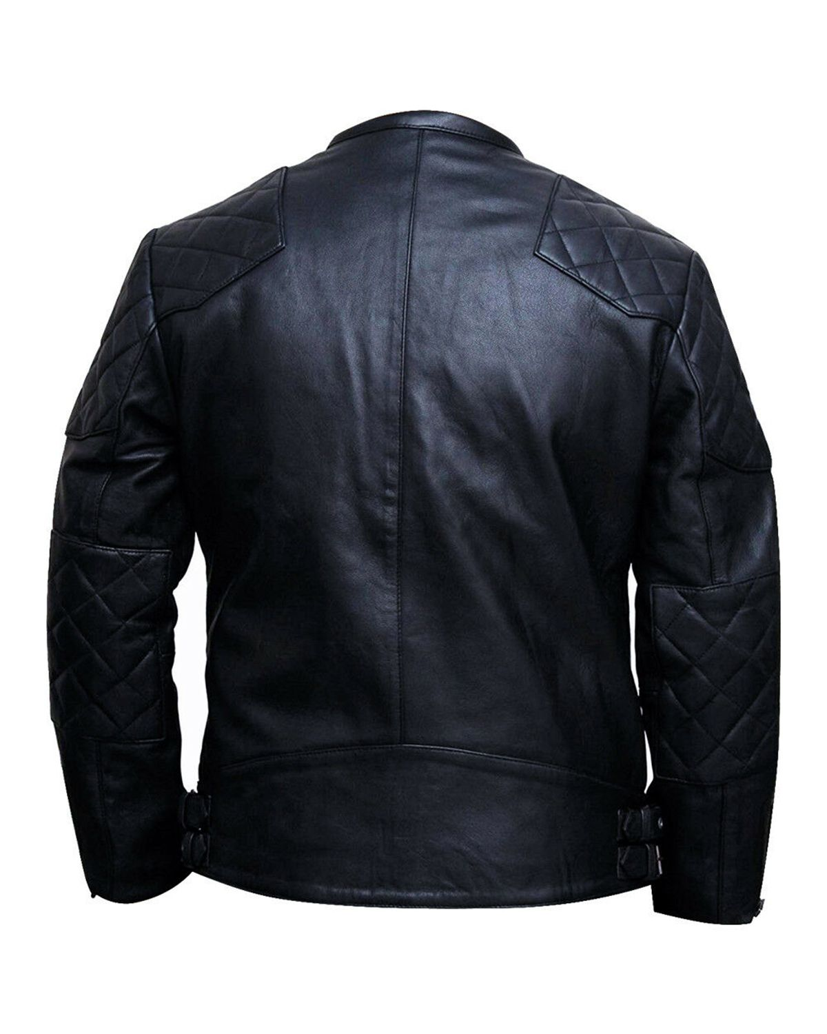 Elite Men's Quilted Black Leather Jacket