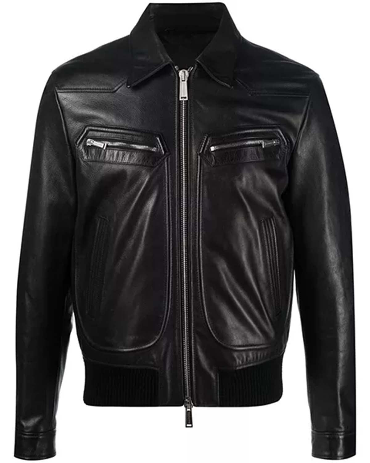 Elite Mens Classic Leather Biker Jacket
