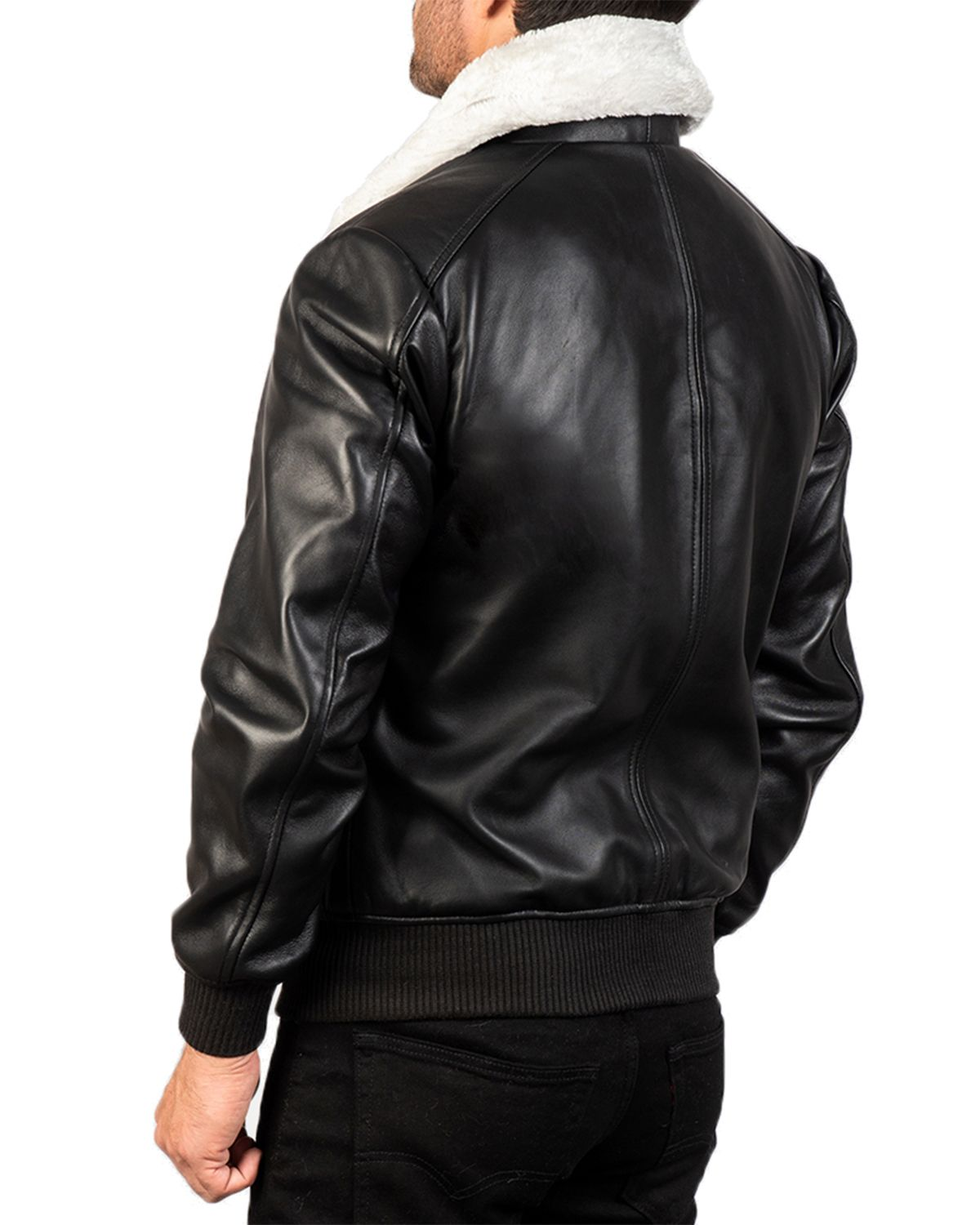 G-1 Bomber Brown Leather Jacket With White Fur | Elite Jacket