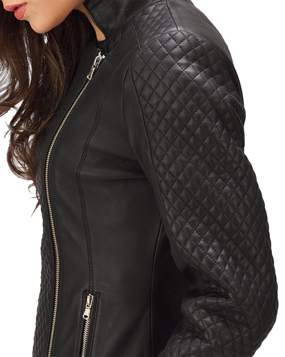 Womens Quilted Black Leather Jacket | Elite Jacket