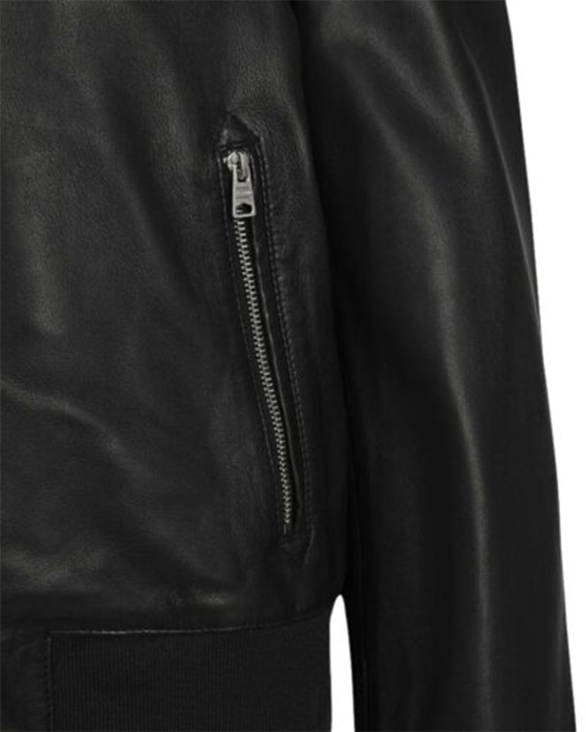 Elite Womens Elegant Black Bomber Leather Jacket