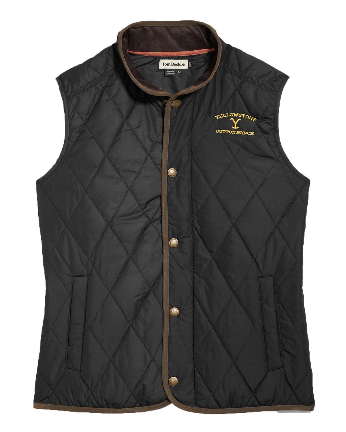 Quilted Windproof Yellowstone Logo Vests For Mens