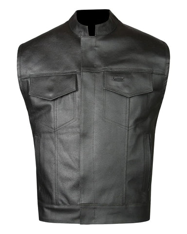 Elite Men's Biker Club Style Leather Vest
