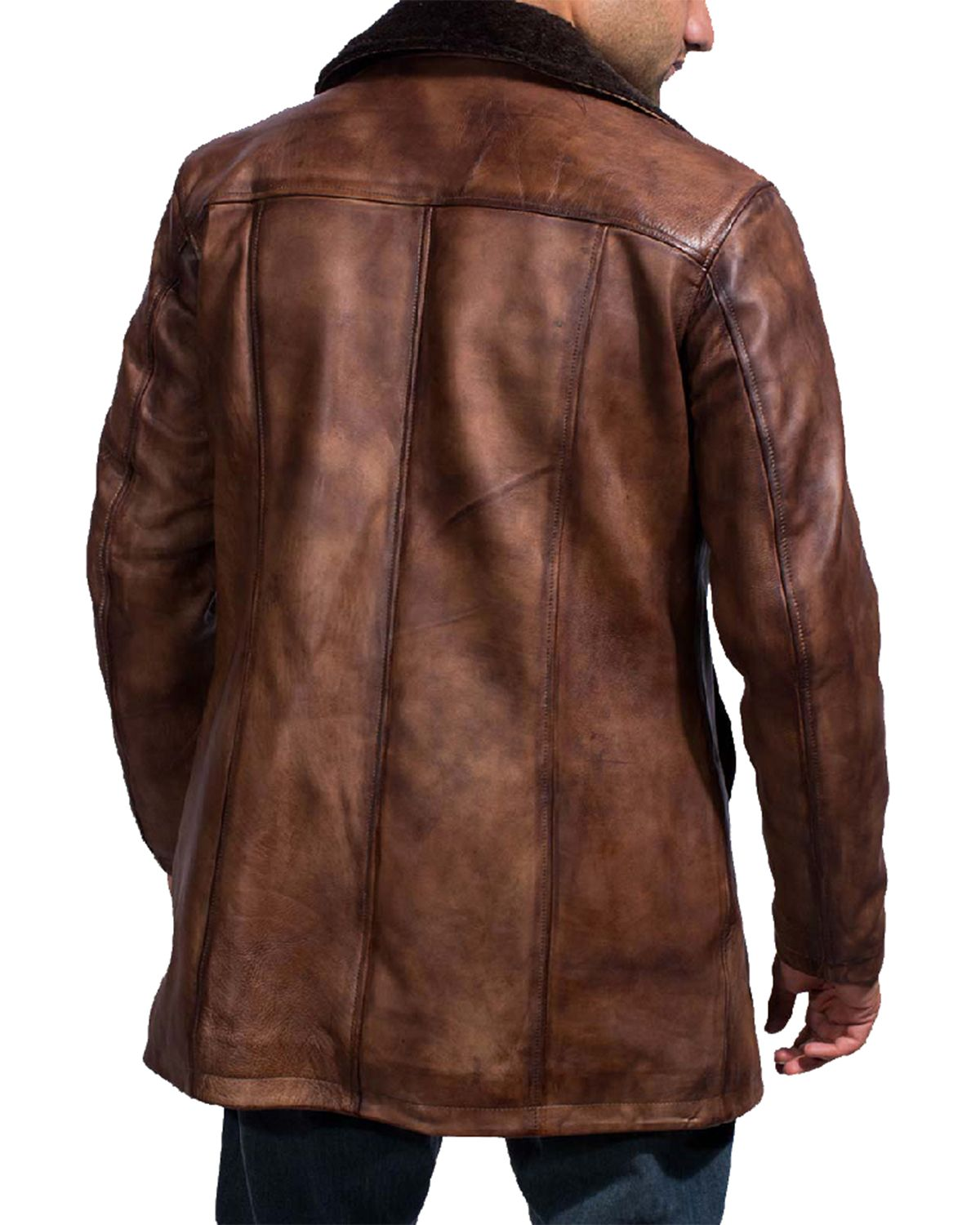 Elite Men's Distressed Brown Fur Coat