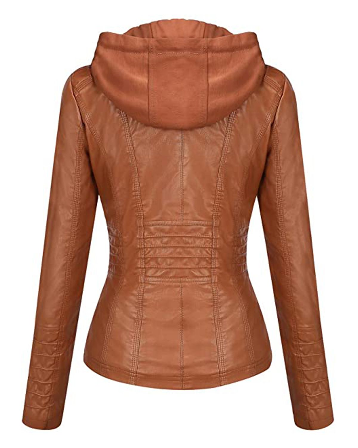 Leather Removable Hood Biker Jacket For Women | Elite Jacket
