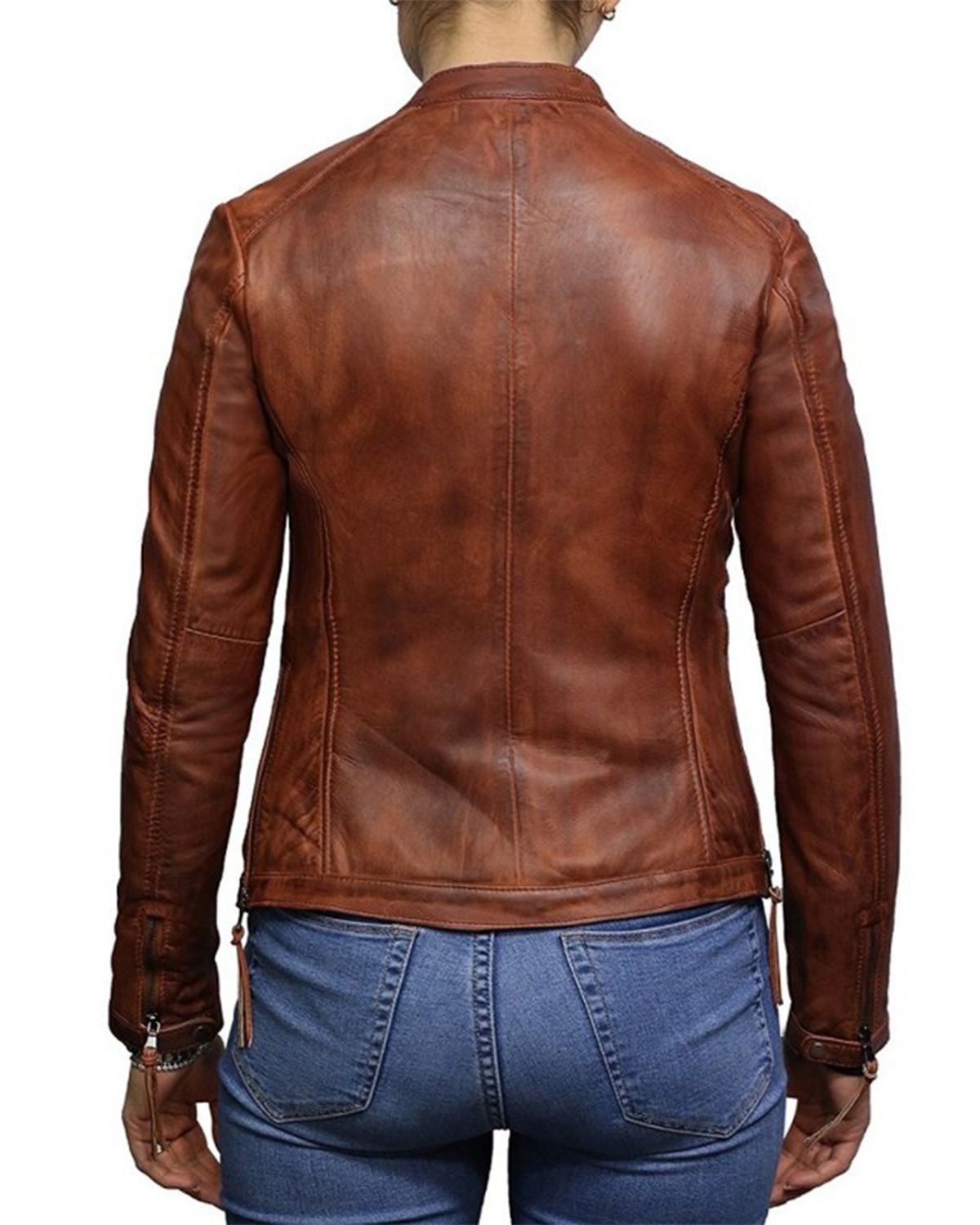 Women's Brown Leather Bikers Jacket | Elite Jacket