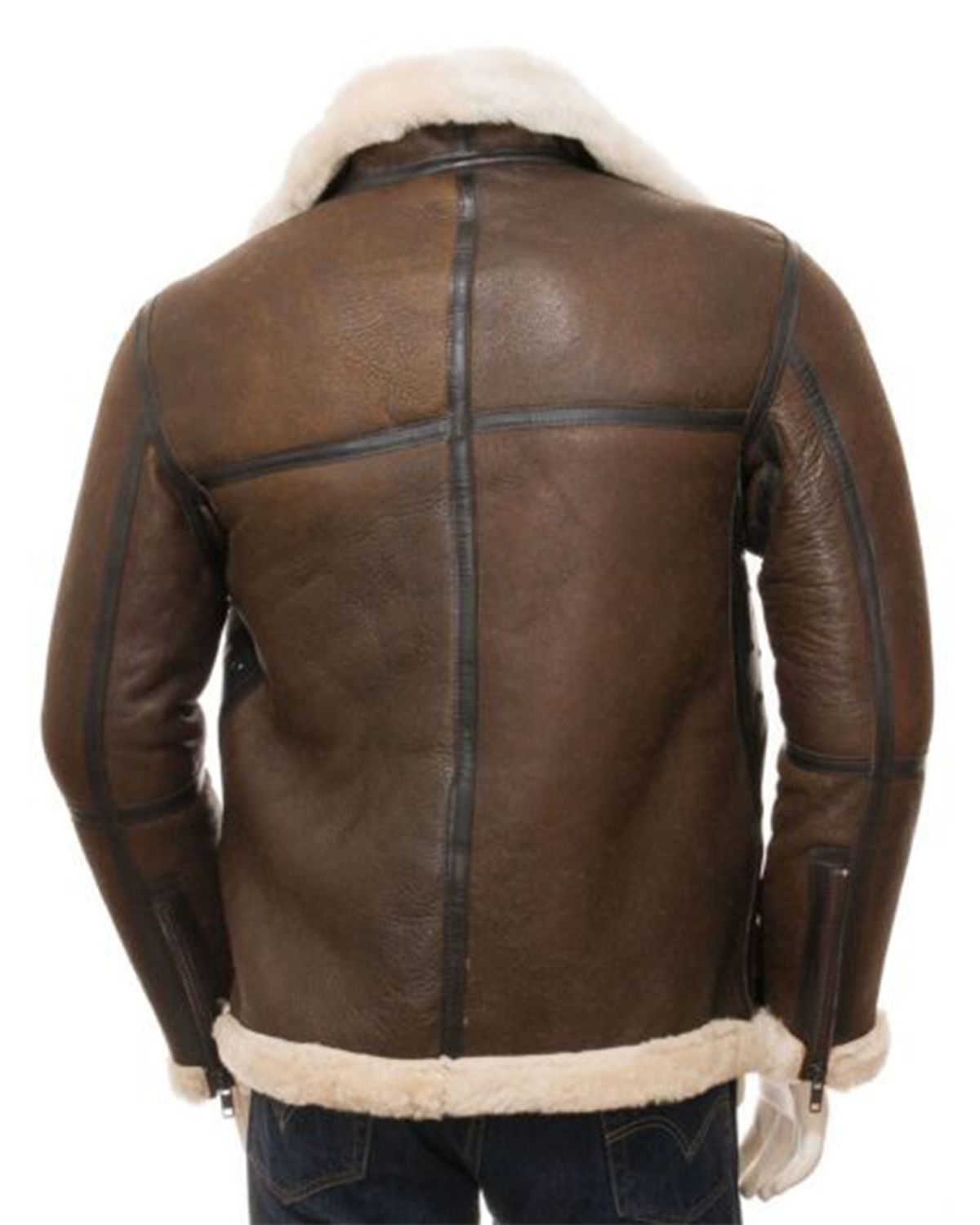 Elite Brown Men's Aviator Real Leather Jacket