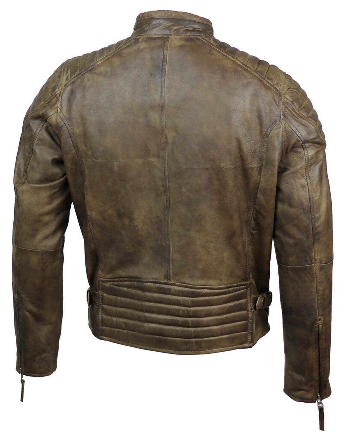 Winters Antique Urban Washed Brown Motorcycle Jacket For Mens
