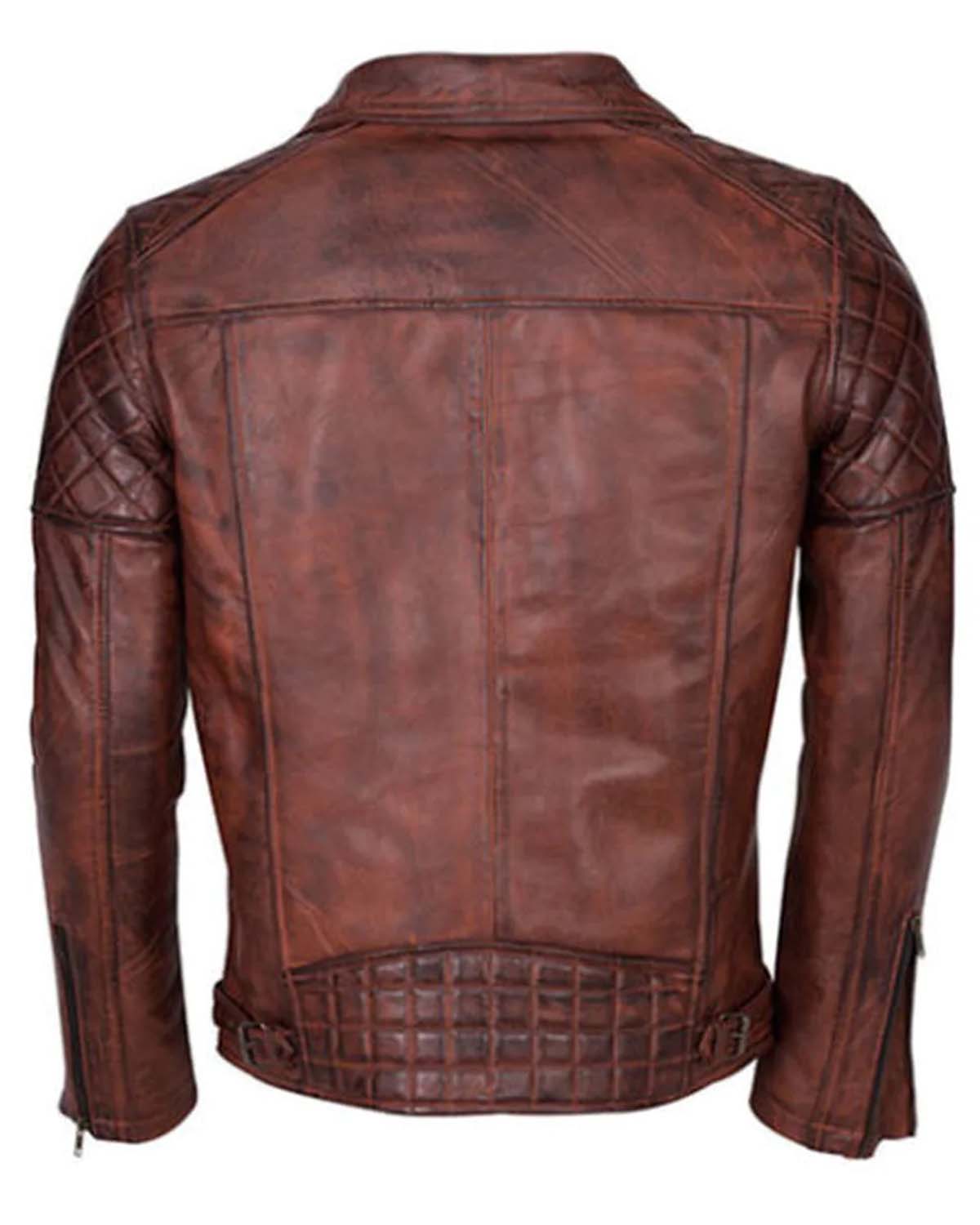 Brando Vintage Distressed Brown Leather Motorcycle Jacket
