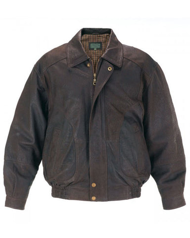 Elite Mens Brown Leather Blouson Jacket