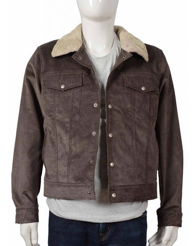 Elite Yellowstone Fur Collar Brown Corduroy Jacket