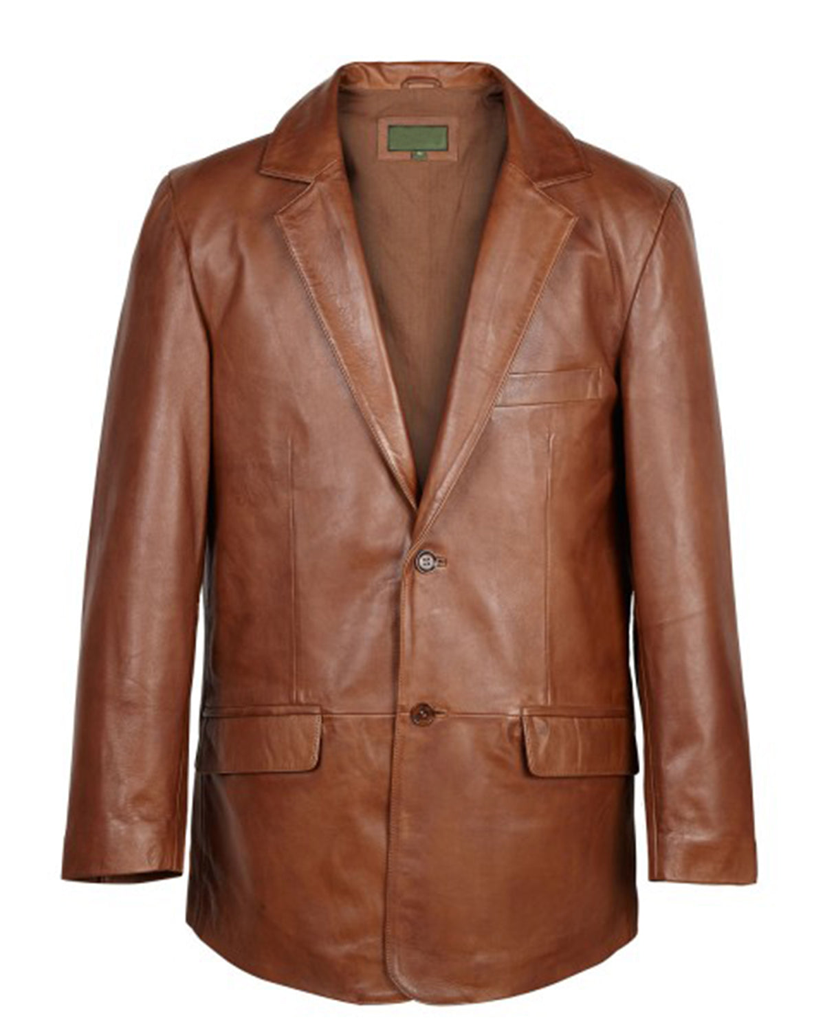 Chestnut Mens Leather Blazer In Brown Color | Elite Jacket