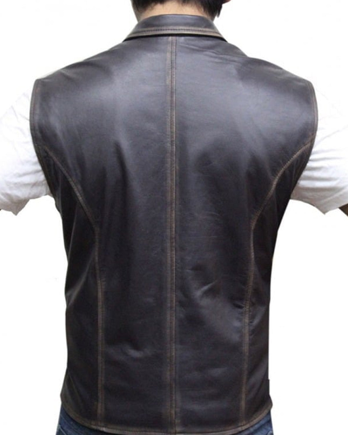 Elite Mens Anson Mount Distressed Brown Leather Vest