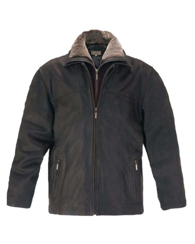 Elite Fur Brown Leather Jacket For Mens