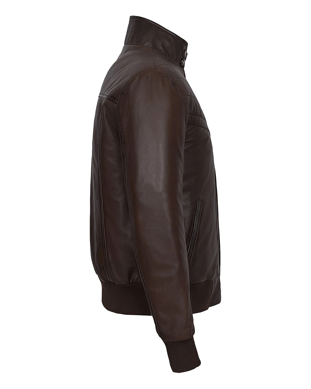 Quilted Retro Bomber Leather Jacket in Brown Color | Elite Jacket 