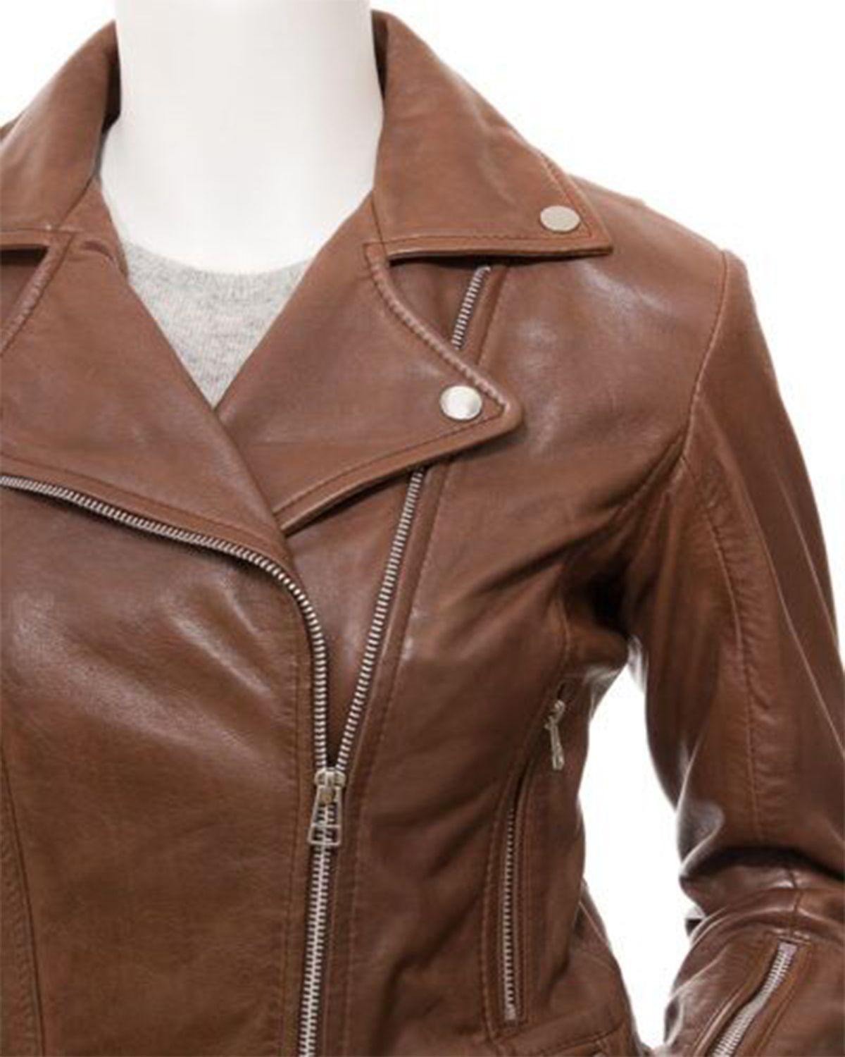 Womens Brown Bikers Genuine Leather Jacket | Elite Jacket