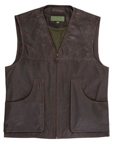 Elite Mens Brown Leather Shooting Vest