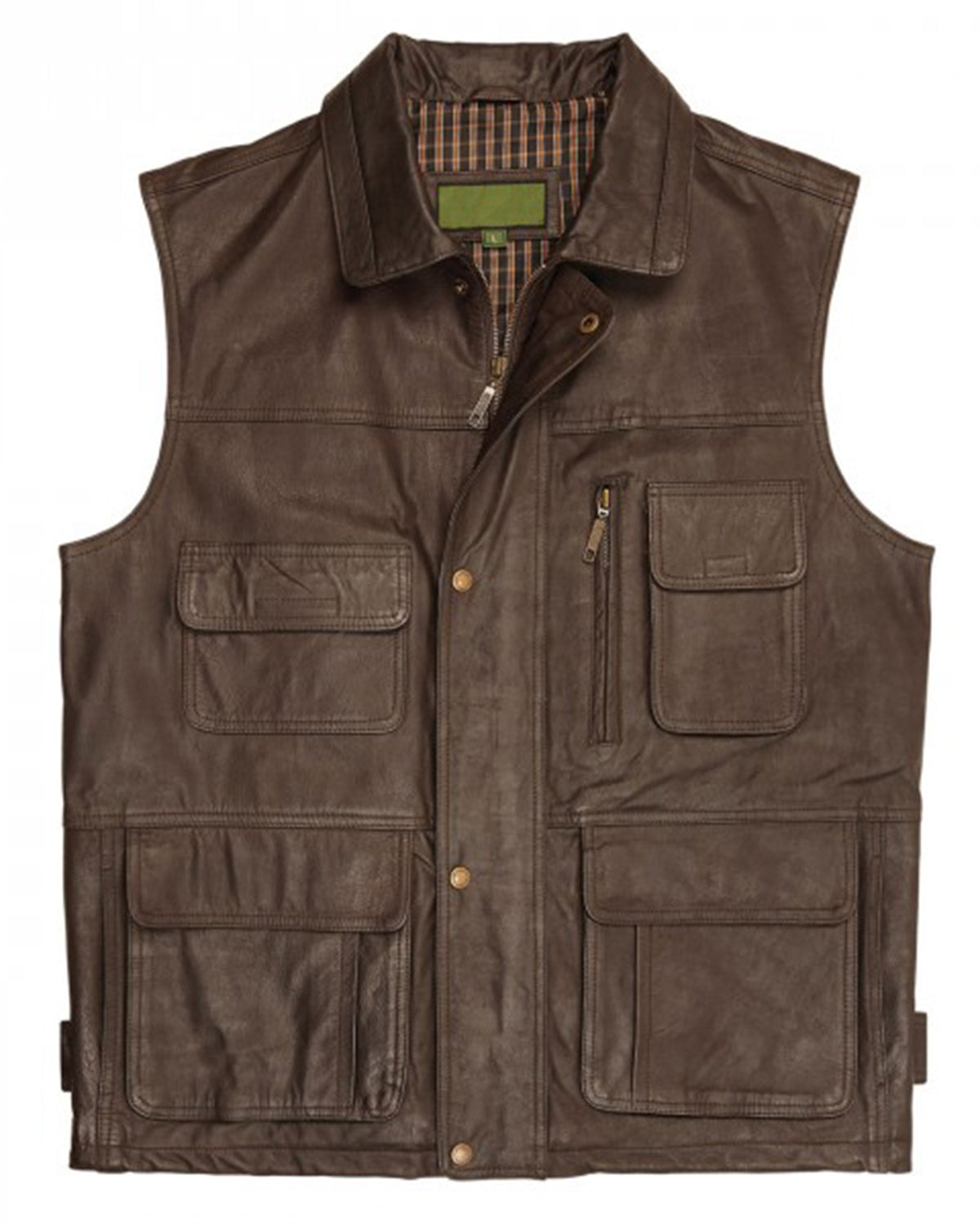 Elite Mens Alf Brown Leather Vest