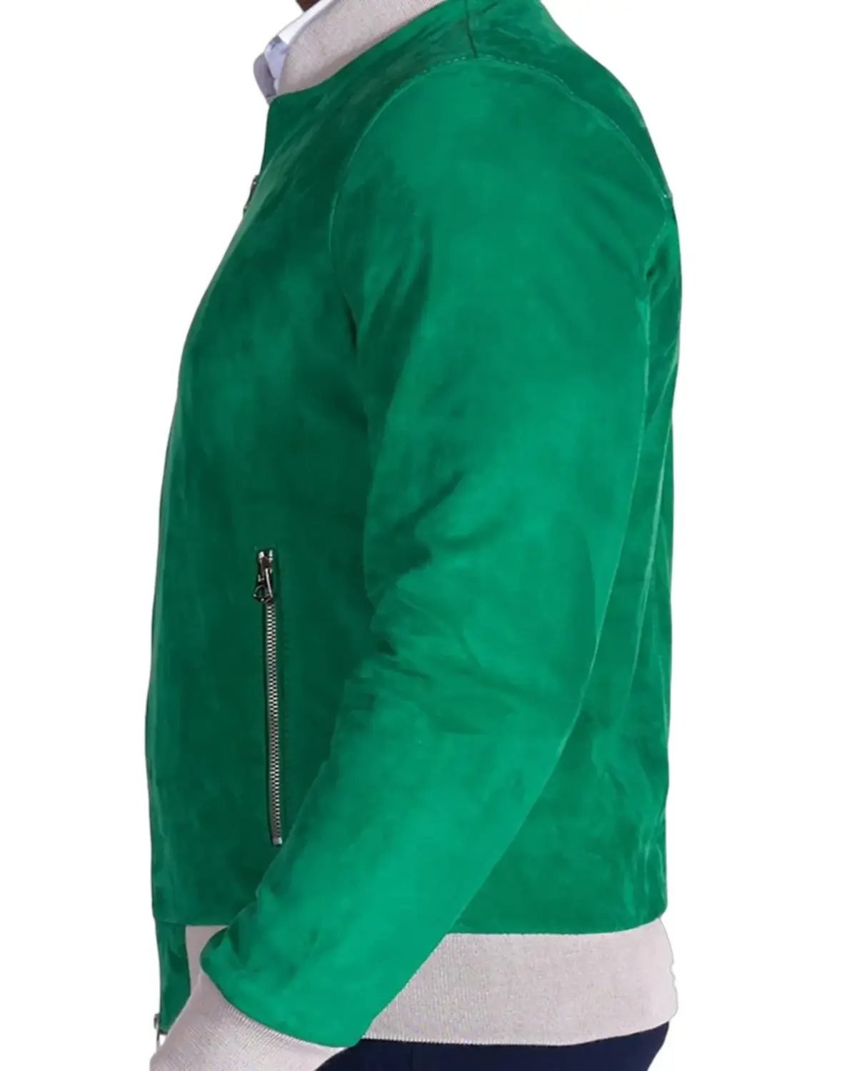 Mens Bright Green Suede Leather Jacket | Flash Sale!