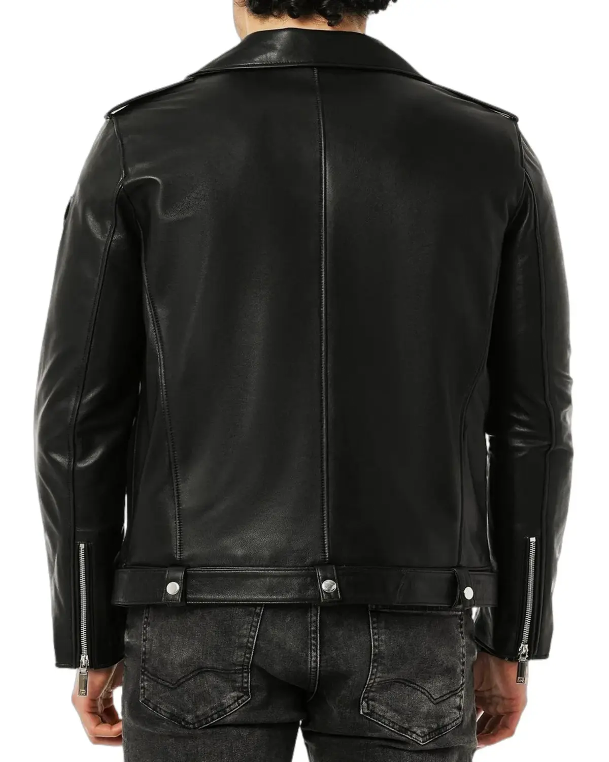 Mens Deep Black Biker Leather Jacket | Elite Jacket