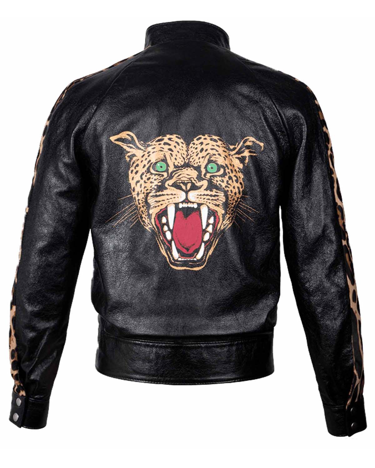 Elite Paradise Garage Jacket Cheetah Design Leather Jacket