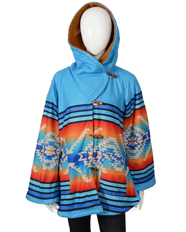 Yellowstone Blue Printed Polyester Coat | Elite Jacket