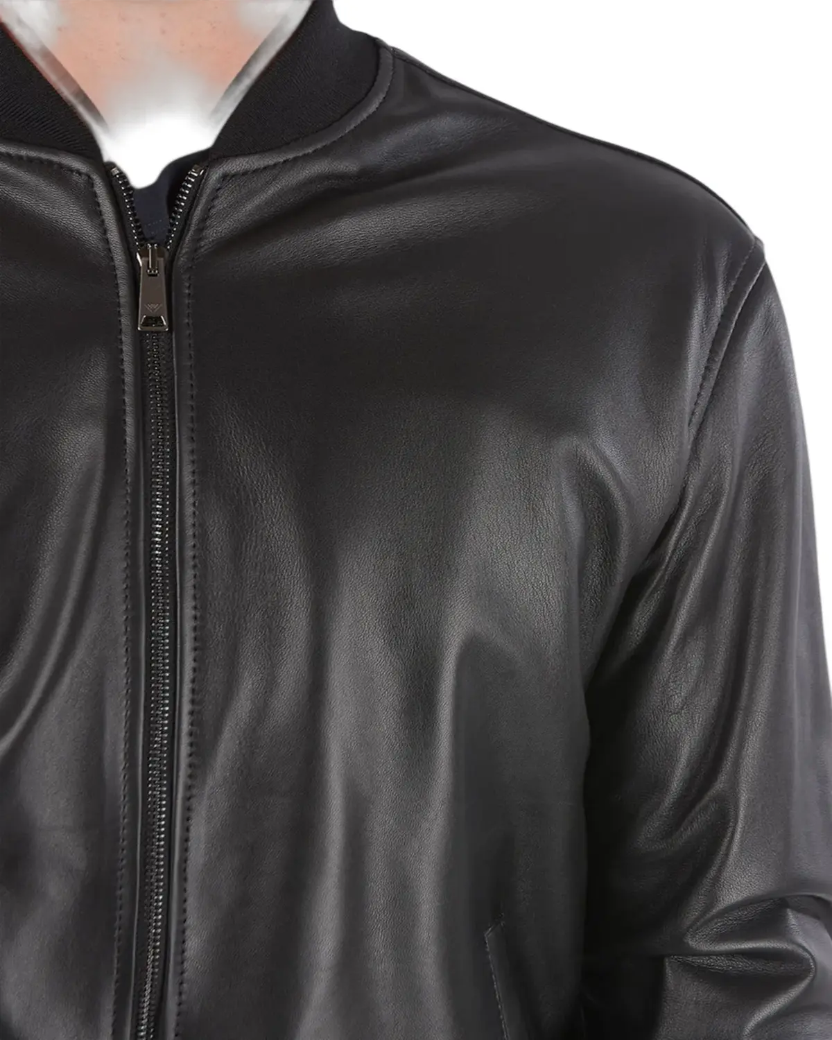 Mens Midnight Black Bomber Leather Jacket | Elite Jacket