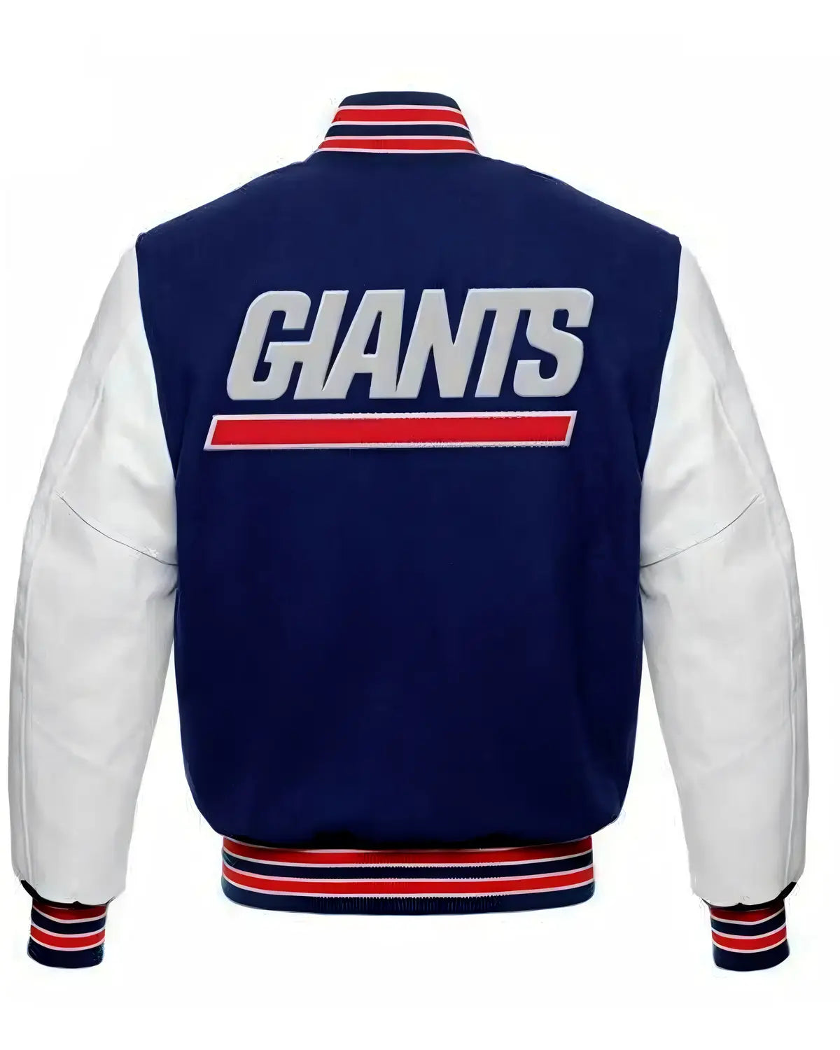 Football Team New York NY White And Blue Varsity Jacket 