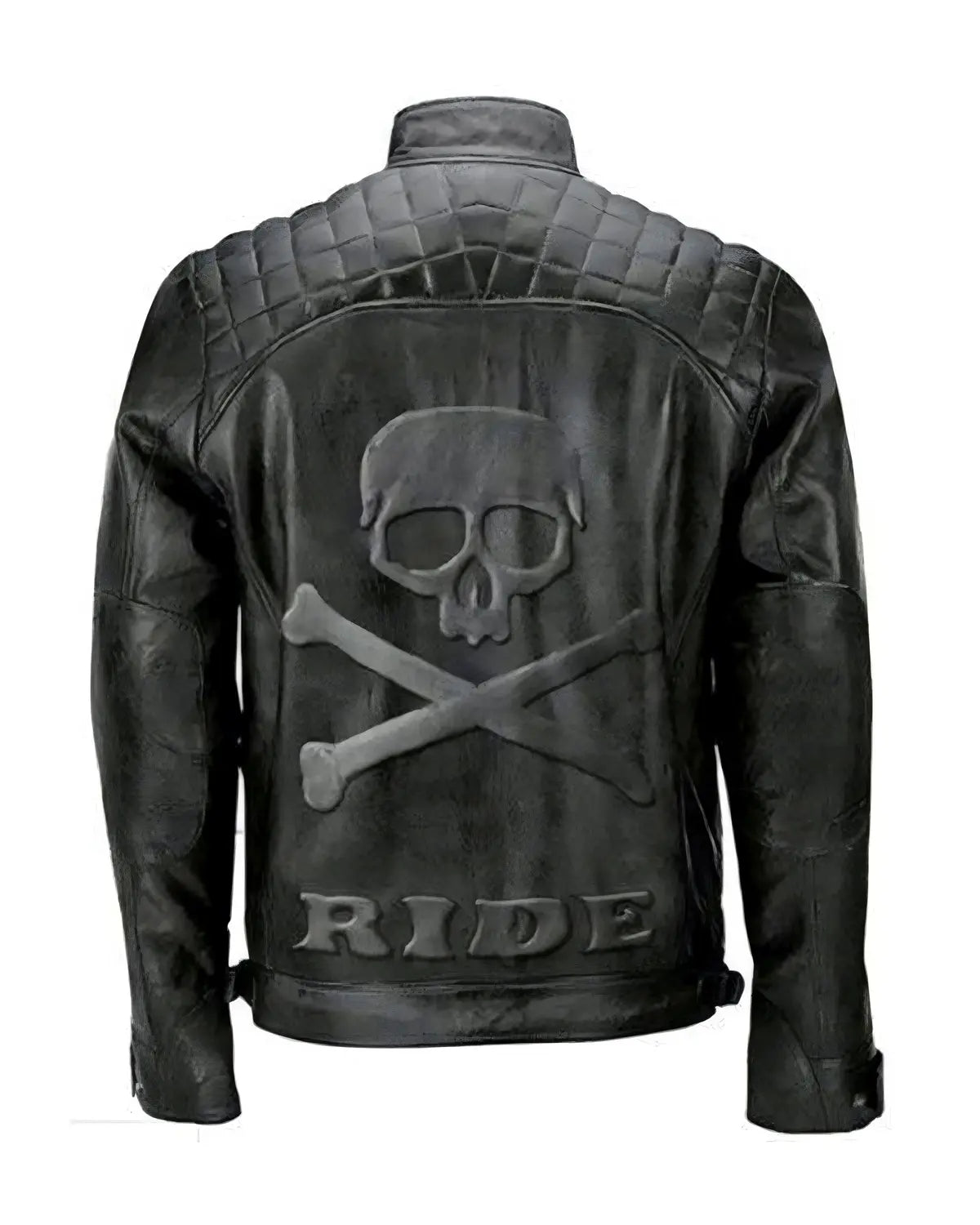 Skull Distressed Black Leather Jackets | Elite Jacket