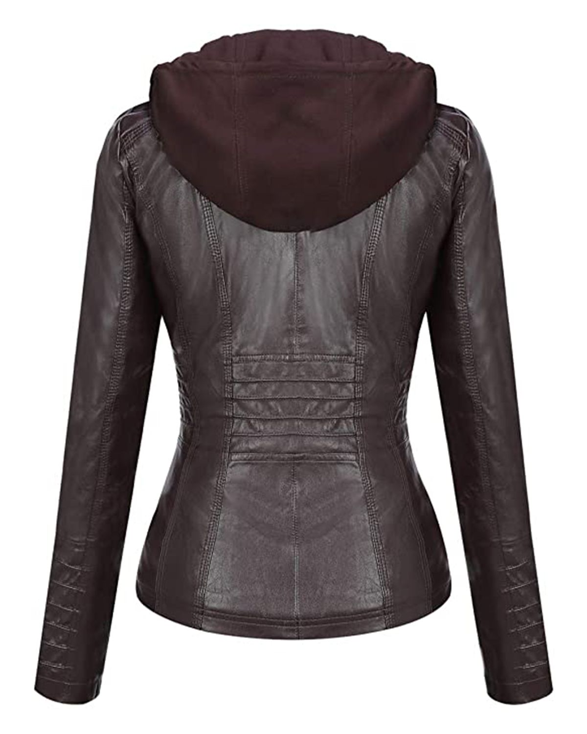 Leather Removable Hood Biker Jacket For Women | Elite Jacket